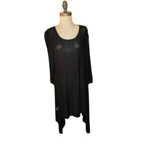 Camille & Co. Size XL Black High Low Knit Top